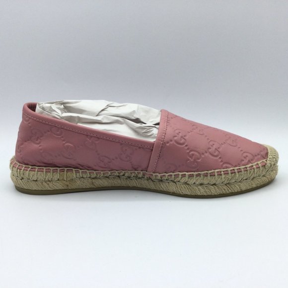 Gucci Guccissima Leather Espadrilles Rose Baby Pink Womens EU 37 US 7 454703 - Picture 7 of 14